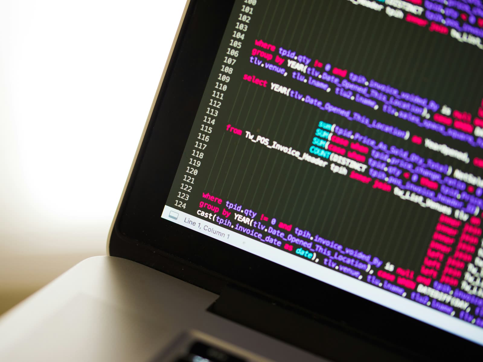 Code on a laptop screen